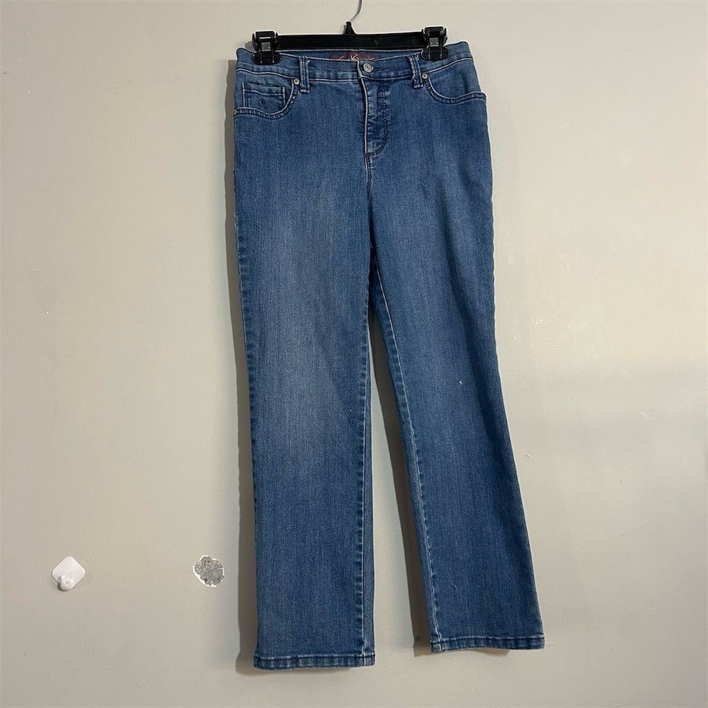 Gloria‎ Women's Petite 6 High-Rise Straight Leg Blue Denim Jeans